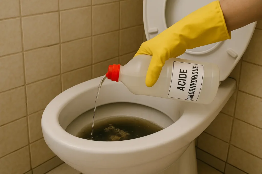 acide chlorhydrique wc bouché