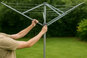 comment ouvrir un séchoir parapluie