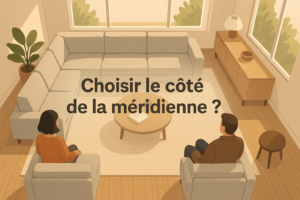 choisir côté méridienne canapé d'angle vue dessus salon moderne