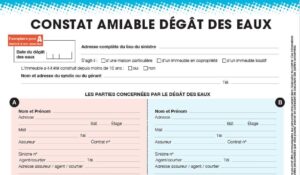 comment remplir un constat amiable dégât des eaux