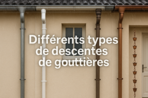 types de descentes de gouttières rondes carrées moulurées chaîne de pluie différents matériaux