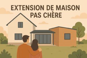 Extension de maison pas chère en bois avec véranda simple