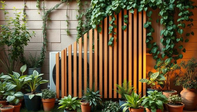 Comment dissimuler une pompe à chaleur avec un habillage en bois(1)