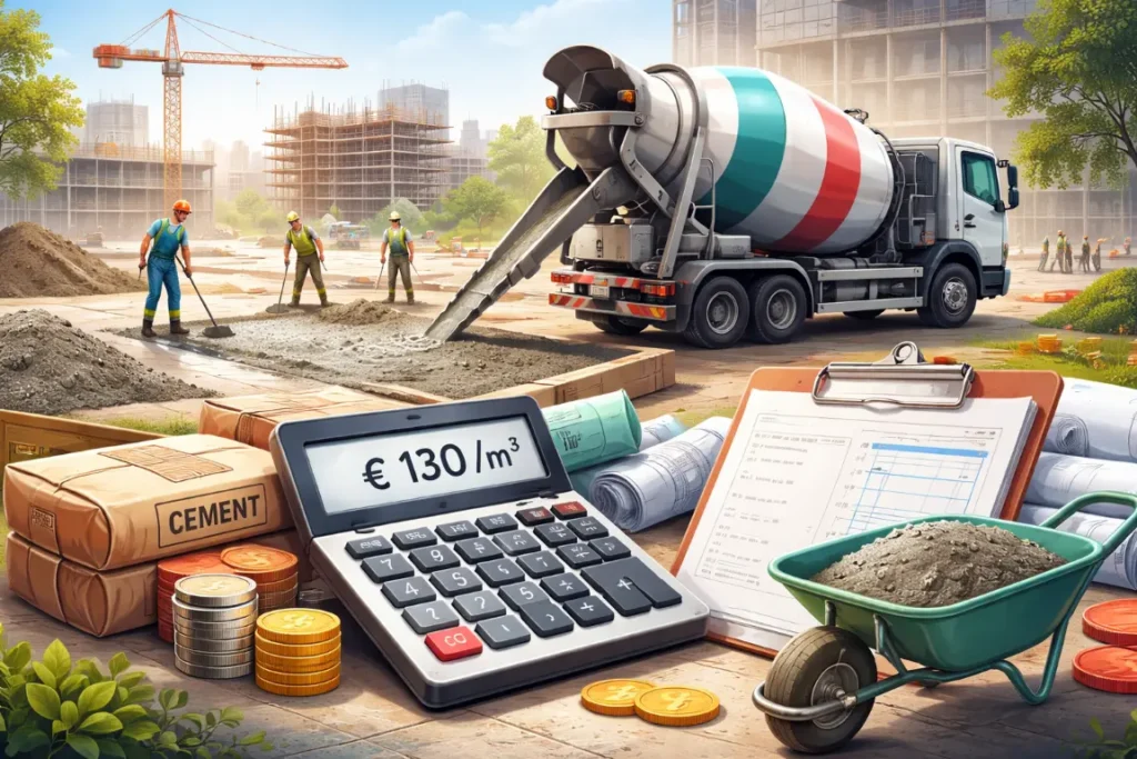prix du mètre cube de béton