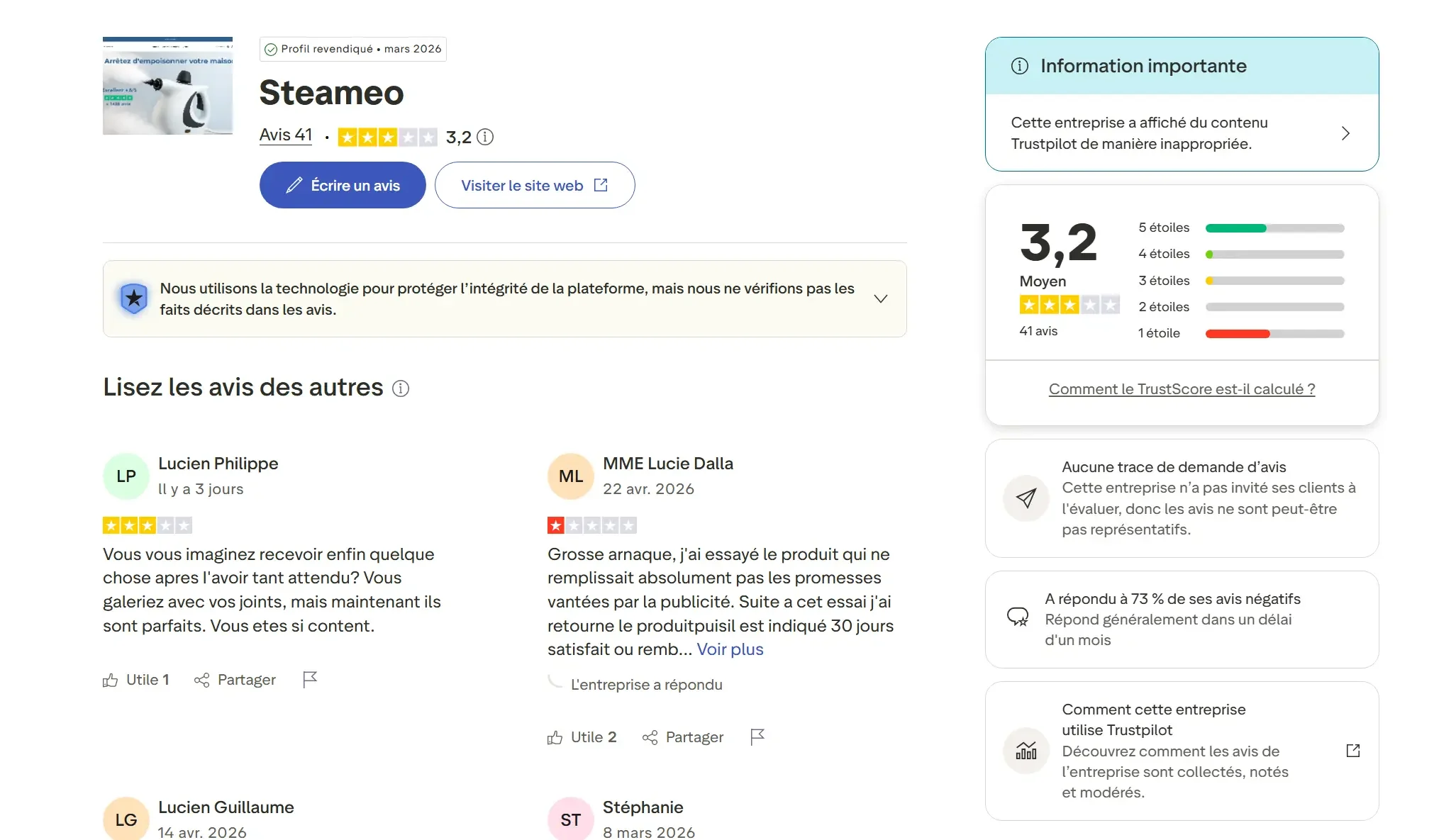 Avis sur steameo nettoyeur vapeur